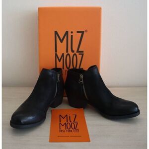Miz Mooz 111225-108-6002 Women's Sz 36 US 5.5-6 Black Leather Barb Booties
